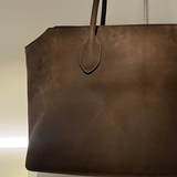 Terrasse ebony brown suede bag