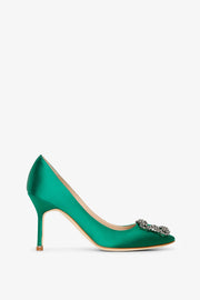 Hangisi 90 emerald satin pumps