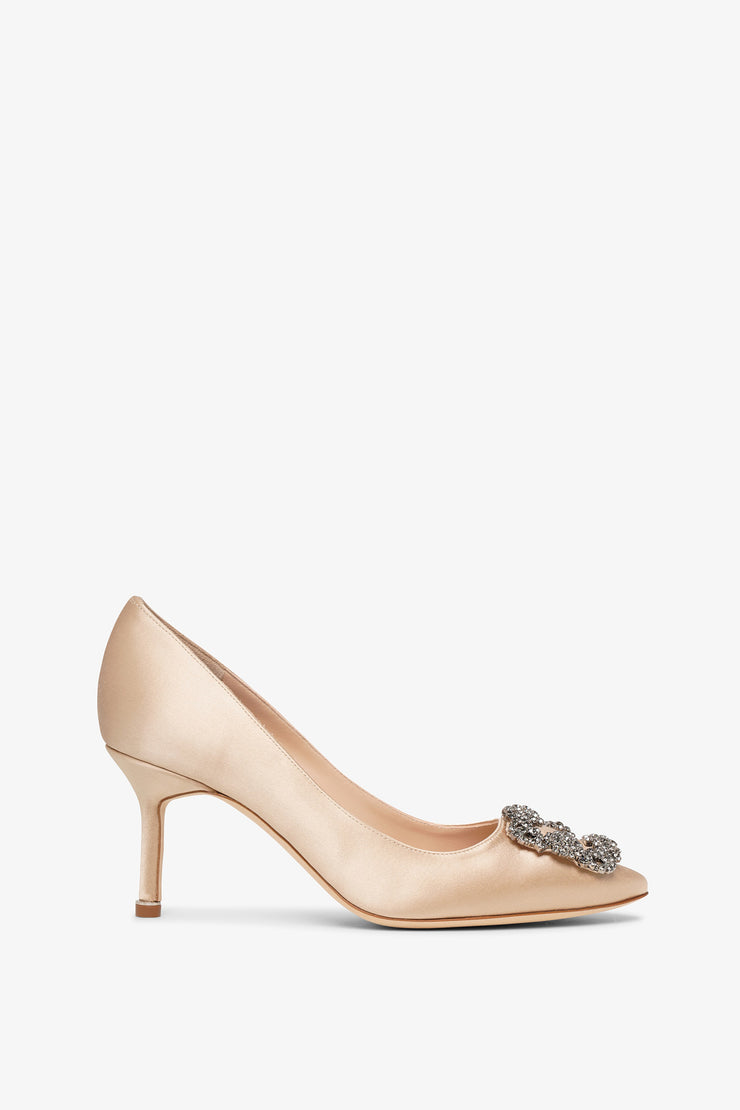 Hangisi 70 champagne satin pumps