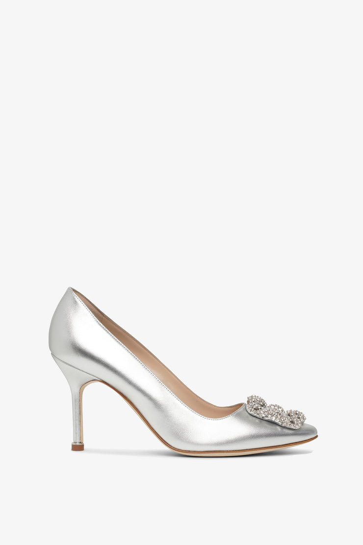 Hangisi 90 silver metallic nappa pumps