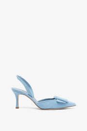 Maysli 70 light blue suede slingbacks