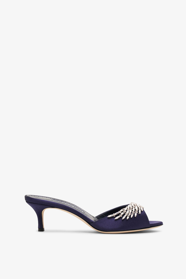 Lumada 50 navy satin mules