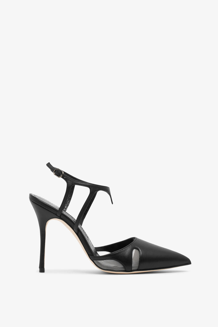 Arcadia 105 black leather pumps