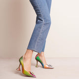 Begum crystal embellished leather pumps