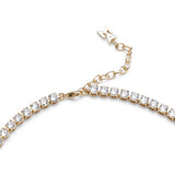 Tennis necklace white and gold