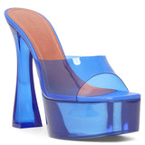 Dalida blue pvc mule sandals