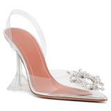 Begum crystal embellished transparent pvc pumps