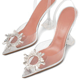 Begum crystal embellished transparent pvc pumps
