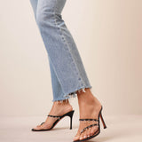 Tina black satin mules