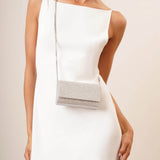 Superamini Paloma silver crystal clutch