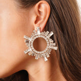 Begum white crystal earrings