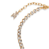 Tennis anklet white and gold crystals