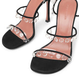 Tina lace up black suede sandals