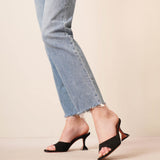 Lupita 70 black suede mule sandals