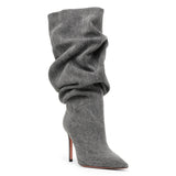 Jahleel 95 grey denim booties