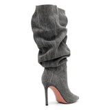 Jahleel 95 grey denim booties