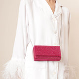 Superamini Paloma pink crystal clutch