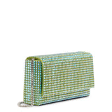 Superamini Paloma green crystal clutch