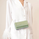Superamini Paloma green crystal clutch