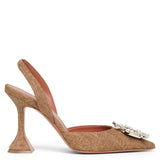 Begum sling 95 beige canvas pumps