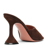 Lupita 95 dark brown suede mules