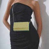 Superamini paloma yellow crystal clutch