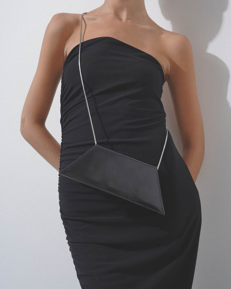 Superamini Yigit black leather clutch