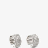 Rih hoop small white silver earrings