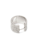 Rih hoop small white silver earrings