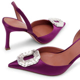 Camelia sling 90 purple satin pumps