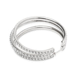 Vittoria hoop white and silver crystal earrings