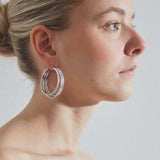 Vittoria hoop white and silver crystal earrings