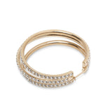 Vittoria hoop white and gold crystal earrings