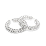 Jah hoop big white and silver crystal earrings