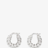 Jah hoop small white and silver crystal earrings