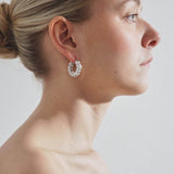 Jah hoop small white and silver crystal earrings