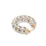 Jah hoop small white and gold crystal earrings