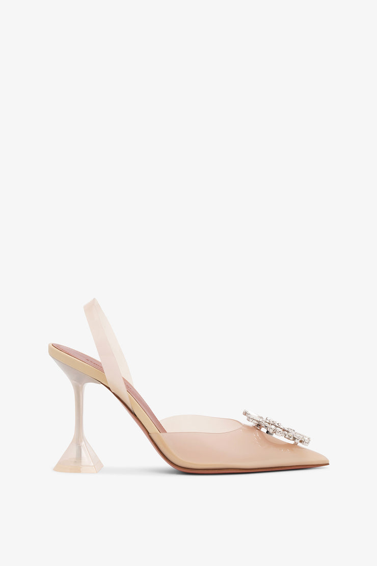 Begum 95 sling crystal embellished PVC vanilla pumps