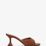 Lupita 70 brown satin mules