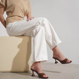 Lupita 70 brown satin mules