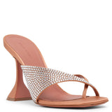 Shiona 95 beige satin crystal mules