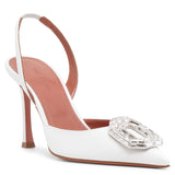 Camelia sling 90 white leather pumps