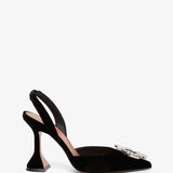 Begum sling 95 black velvet pumps