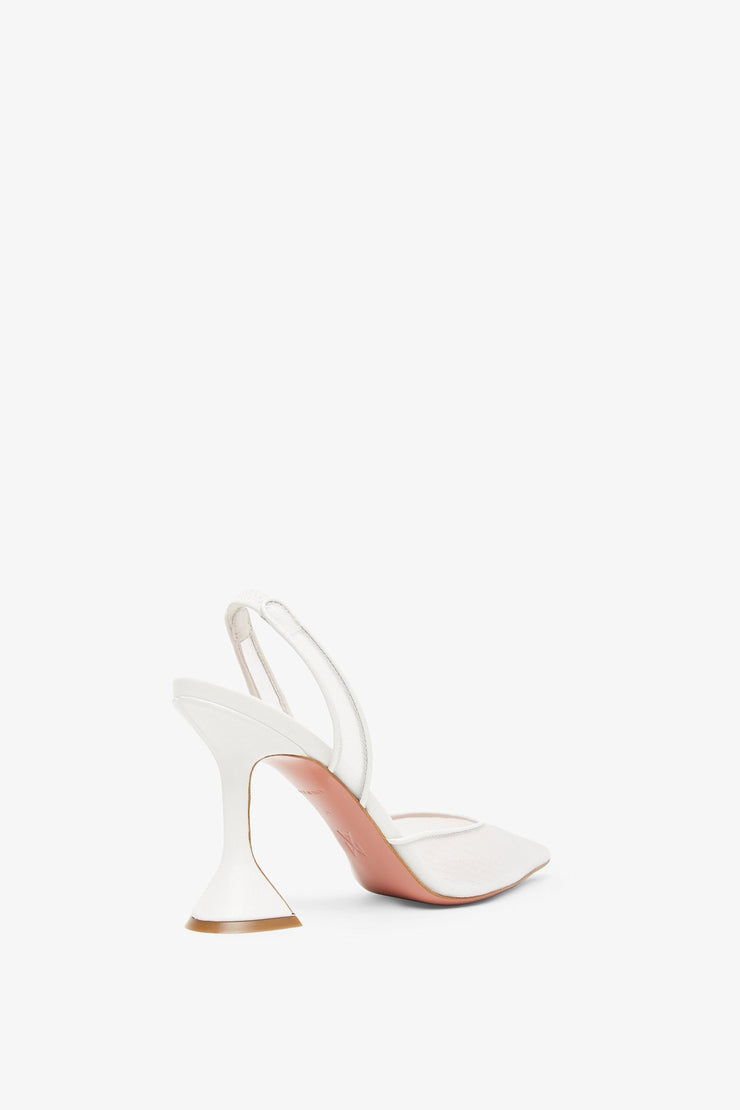 Holli 95 white mesh slingback pumps