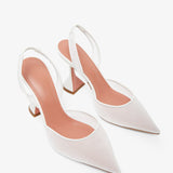 Holli 95 white mesh slingback pumps