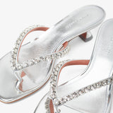 Gigi 45 silver thong mules