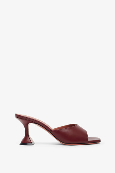 Lupita 70 dark red leather slippers