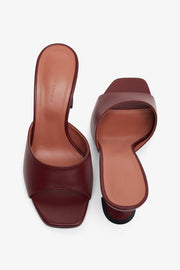 Lupita 70 dark red leather slippers