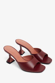 Lupita 70 dark red leather slippers