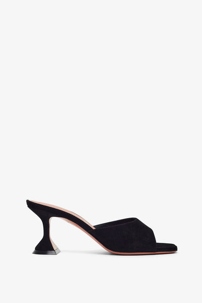 Lupita 70 black suede slippers